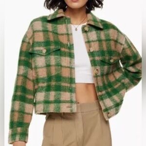 House of Harlow 1960 Wool Blend Cropped Shacket